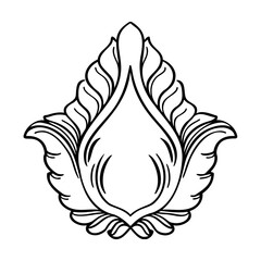 Elegant floral ornamental design in a classic style for decorative graphic elements