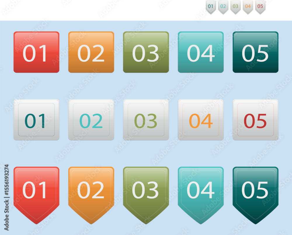 Poster set of icons for web design