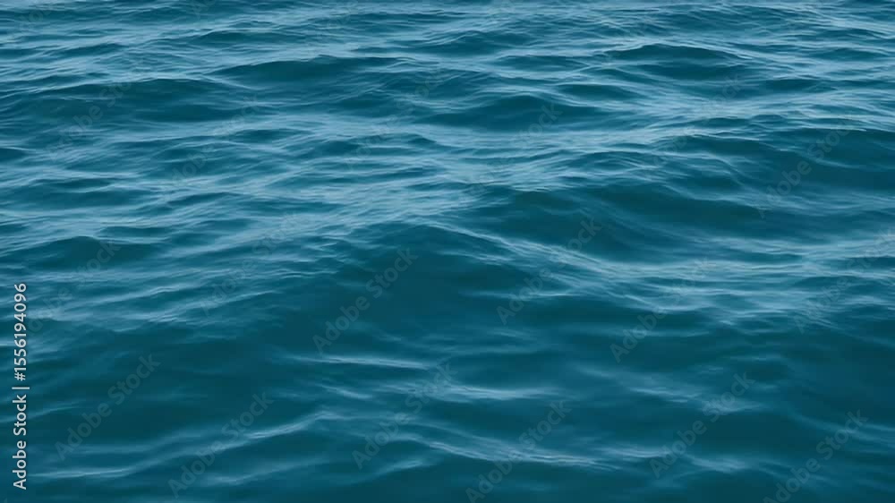 Aufkleber close up view of moving blue ocean waves creating surface texture and patterns