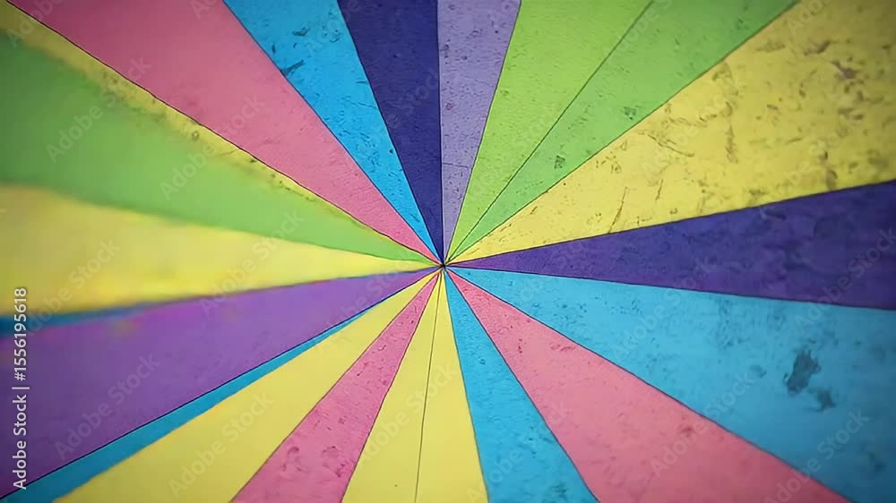Poster colorful textured radial pattern with multi-colored slices and grunge surface background