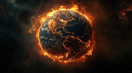 Burning Earth in Space