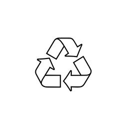 Obraz premium Recycle Arrows: A Simple Line Art Illustration of a Recycling Symbol, Featuring Three Interlocking Arrows in a Triangular Formation, Perfect for Eco-Friendly Designs.