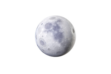Naklejka premium Realistic moon sphere showing detailed craters and surface texture in grayscale colors, isolated on a transparent background