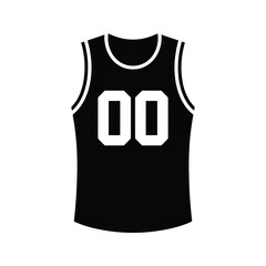 Simple black basketball jersey with the number zero zero on a white background