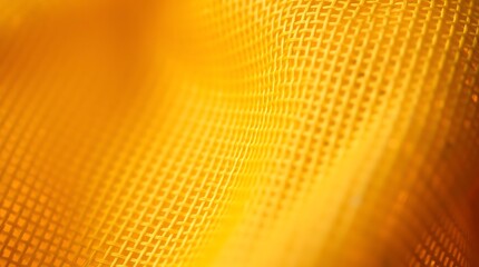 Closeup of a yellow mesh fabric texture