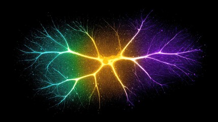 Fototapeta premium Abstract digital artwork of a neuron or neural network, symbolizing brain activity, neural pathways, and stroke-related neurological functions. 