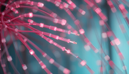 Abstract Background of Colorful Fiber Optic Light Strands
