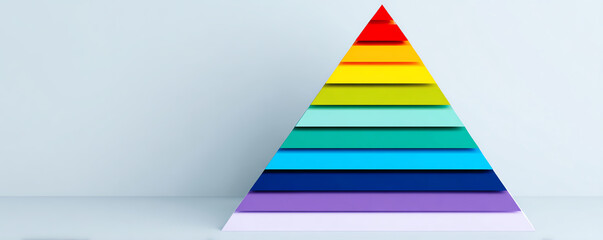 Colorful layers create vibrant pyramid showcasing diversification and balance in portfolio