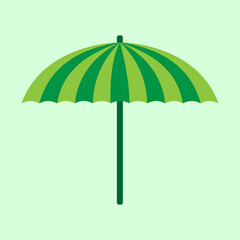 Obraz premium Green Modern Umbrella Flat Design Illustration