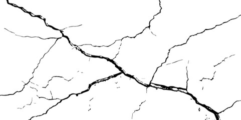 
Cracked wall texture grunge background. Earthquake effect. Vector illustration-Old cracked texture set isolated. Dry land crack texture for overlay.
