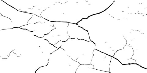 
Cracked wall texture grunge background. Earthquake effect. Vector illustration-Old cracked texture set isolated. Dry land crack texture for overlay.

