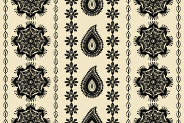 Ethnic abstract ikat art. Aztec ornament print. geometric ethnic pattern seamless  color oriental.  Design for background ,curtain, carpet, wallpaper, clothing, wrapping, Batik, vector illustration.