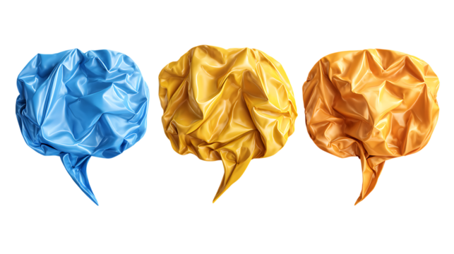 Colorful speech bubbles communication concept conversation balloons idea design on transparent background