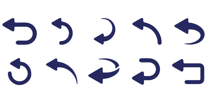 Curved arrow icons. curved arrows set. arrow symbol collection. vector