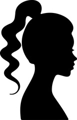 Woman Hairstyle Silhouette Vector, Female Hair Silhouette Design, Woman Haircut Vector Art, Stylish Woman Hair Outline, Beauty Hair Silhouette Art, Woman Hair Profile Vector, Elegant Hair Silhouette D