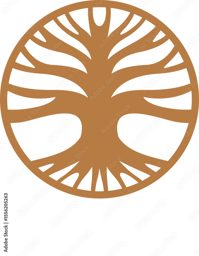 Poster Abstract Tree of Life Symbol Circular Design Element