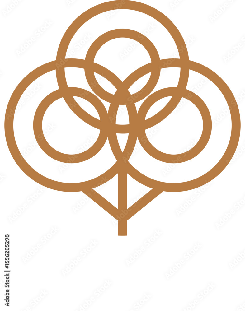 Poster abstract intertwined circles design element modern vector graphic