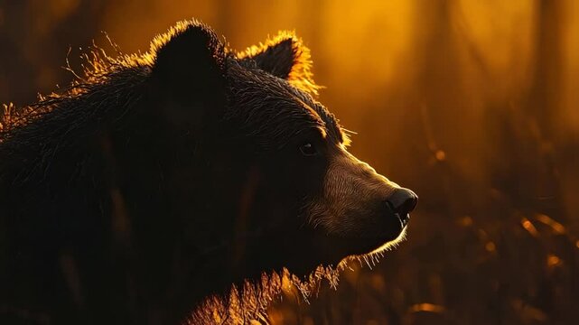 sloth bear close-up sunset at bandhavgarh video