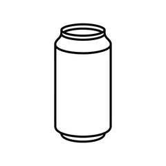 Simple outline drawing of an open beverage can on a white background