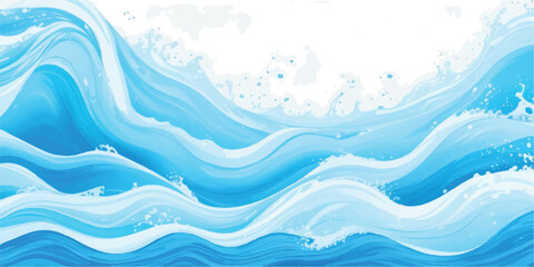 Soft Blue and White Watercolor Ocean Swell Wash with Misty Blue-Grey Blends for Elegant Coastal Branding Projects.  Elegant Blue and White Coastal Watercolor Wave Background for Spa Visuals