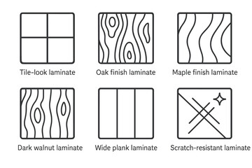 Laminate flooring types: tile, oak, maple, walnut, wide plank, scratch-resistant