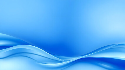Fototapeta premium Blue Abstract Waves: Serene blue waves flow across a smooth background, creating a calming and minimalist design. Perfect for websites, presentations, and backgrounds.