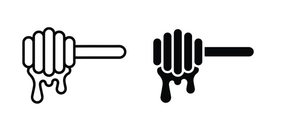 Obraz premium A minimalist line art illustration of a honey dipper