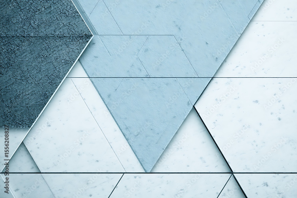Poster abstract triangular pattern cracked and smooth surfaces