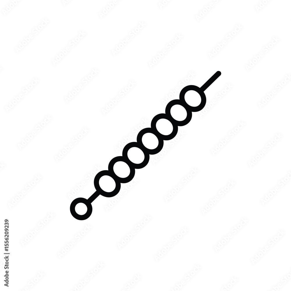 Poster simple black line art icon of a string of connected circles on a white background