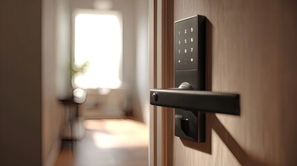 Smart door lock installation home security system modern door handle keypad