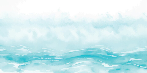  Elegant Blue Watercolor Sea Ripple Pattern with Delicate Brush Details and Light Gradient Wash for Relaxed Nautical Visuals