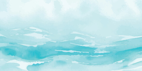  Elegant Blue Watercolor Sea Ripple Pattern with Delicate Brush Details and Light Gradient Wash for Relaxed Nautical Visuals
