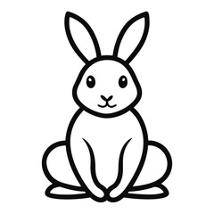 Obraz premium Clean Line Art Illustration of a Sitting Rabbit