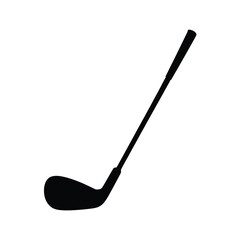 Black silhouette of a golf club on a white background