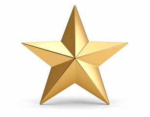 Obraz premium Golden star isolated on white background