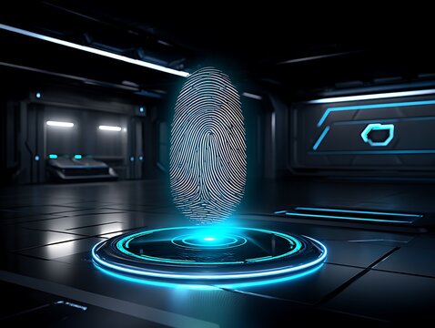 Futuristic fingerprint scanner - Powered by Adobe