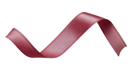 Wavy red ribbon  isolated on transparent background PNG