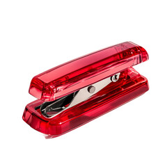 red stapler isolated on white