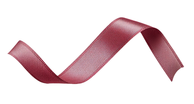 Wavy red ribbon  isolated on transparent background PNG - Powered by Adobe