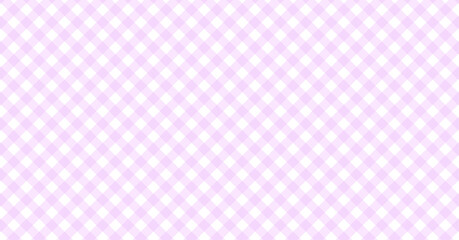 紫色の斜めギンガムチェック柄のパターン - 横長のかわいい背景やバナーの素材 - 1.91:1