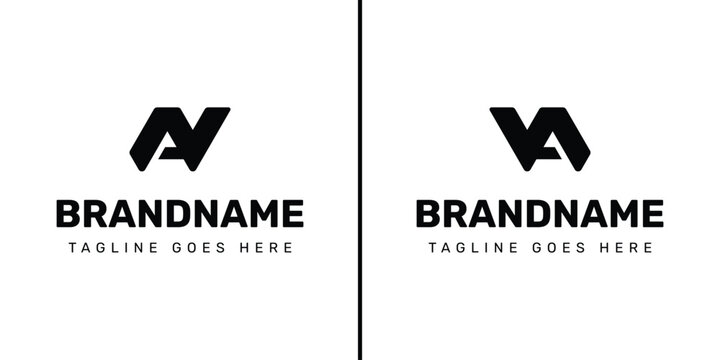 Letters VA or NAV Monogram Logo, for VA AV NAV NVA AVN ANV VAN VNA initials