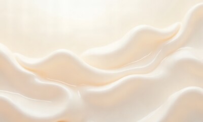 Abstract waves of lightweight gel in creamy pastels, evoking a sense of purity and hydration.