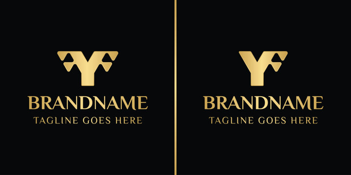Letters YF and FYF Luxury Logo, for any brand with YF FY FYF FFY YFF initials