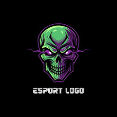 Creepy Scary Skull Mascot for Esports and Gaming Logo Design Vector Art