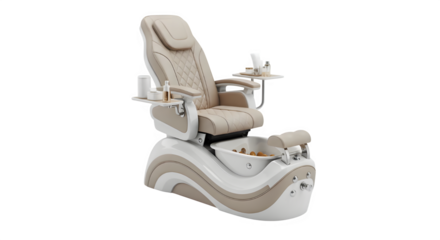 Pedicure chair spa salon equipment beauty treatment foot care furniture relaxation modern design for salon on transparent background