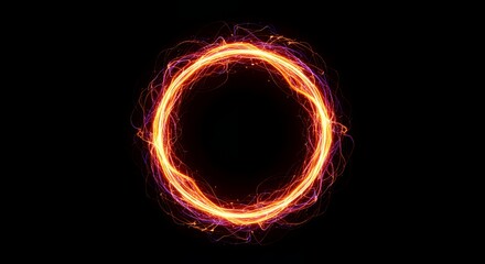 宇宙やテクノロジーをイメージさせる抽象的な円形エフェクト