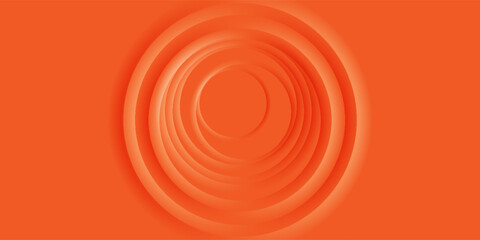 Abstract Orange Circles Forming a Concentric Geometric Pattern