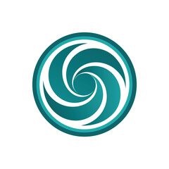 Modern simple circular swirl logo icon design, abstract spiral symbol for branding and business identity