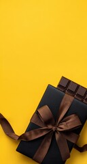 Dark chocolate gift nestled in a black box
