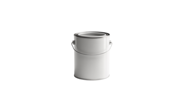 Blank White Paint Can with Metal Handle  Perfect for Mockups and Designs